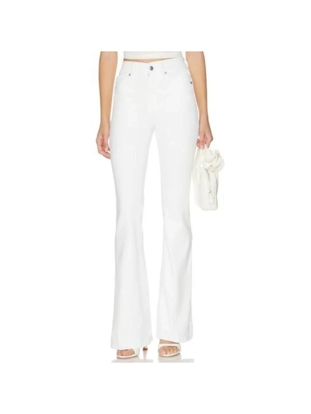 Good American White Flare Leg Jeans Sz 28